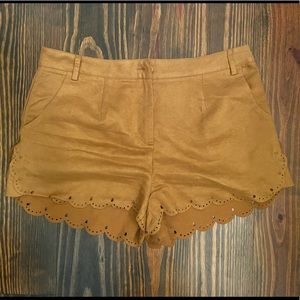 Faux Suede Camel Brown Shorts Sz L